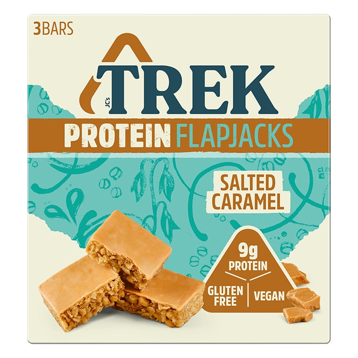 TREK Protein Flapjacks Salted Caramel 3 x 50g GOODS Holland&Barrett