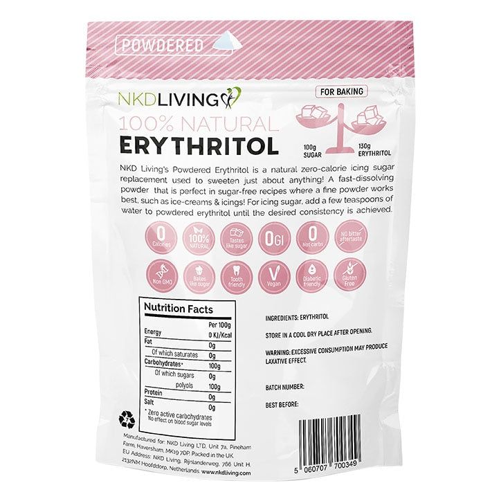 NKD Living Erythritol Powdered Natural Icing Sugar Alternative 200g