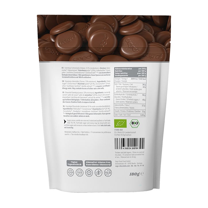 Vego Fine Hazelnut Gianduja Hot Chocolate Melts 180g GOODS Holland&Barrett