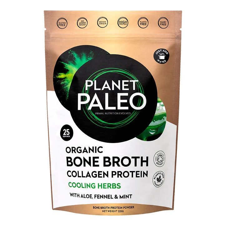 Planet Paleo Organic Bone Broth Collagen Protein Cooling Herbs 225g GOODS Holland&Barrett   