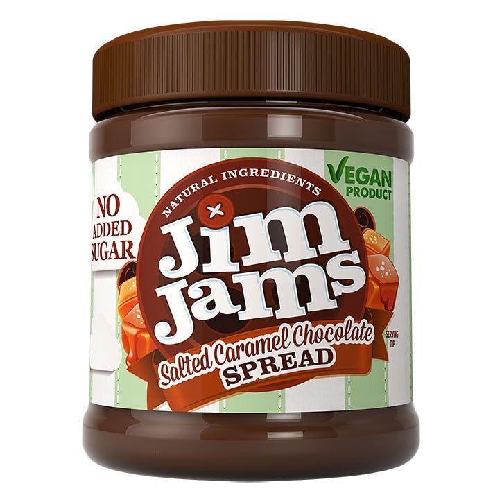 JimJams Vegan No Added Sugar Hazelnut Chocolate Spread 330g Salted Caramel Chocolate