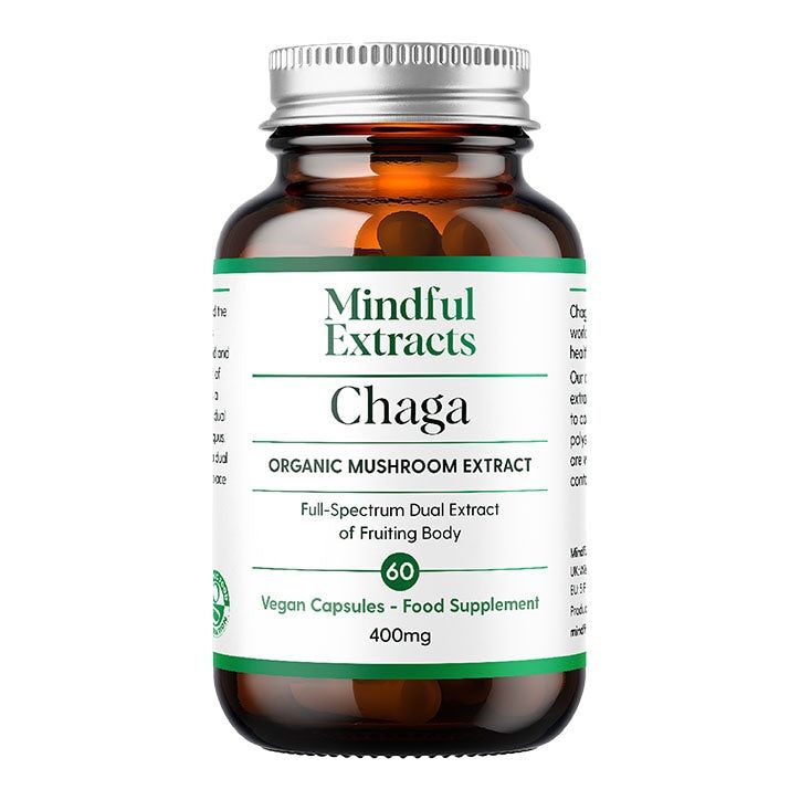 Mindful Extracts Organic Chaga Mushroom 60 Vegan Capsules GOODS Holland&Barrett