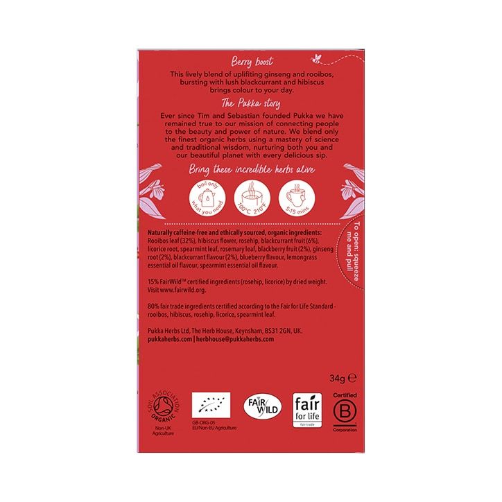 Pukka Organic Morning Berry Tea 20 Teabags