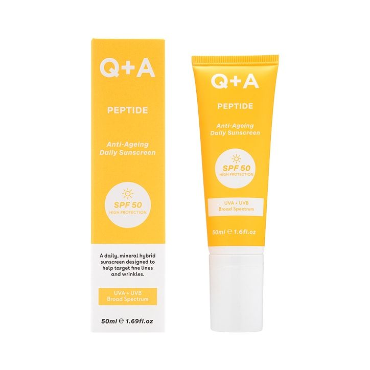 Q+A Peptide SPF50 Anti-Ageing Daily Facial Sunscreen 50ml GOODS Holland&Barrett