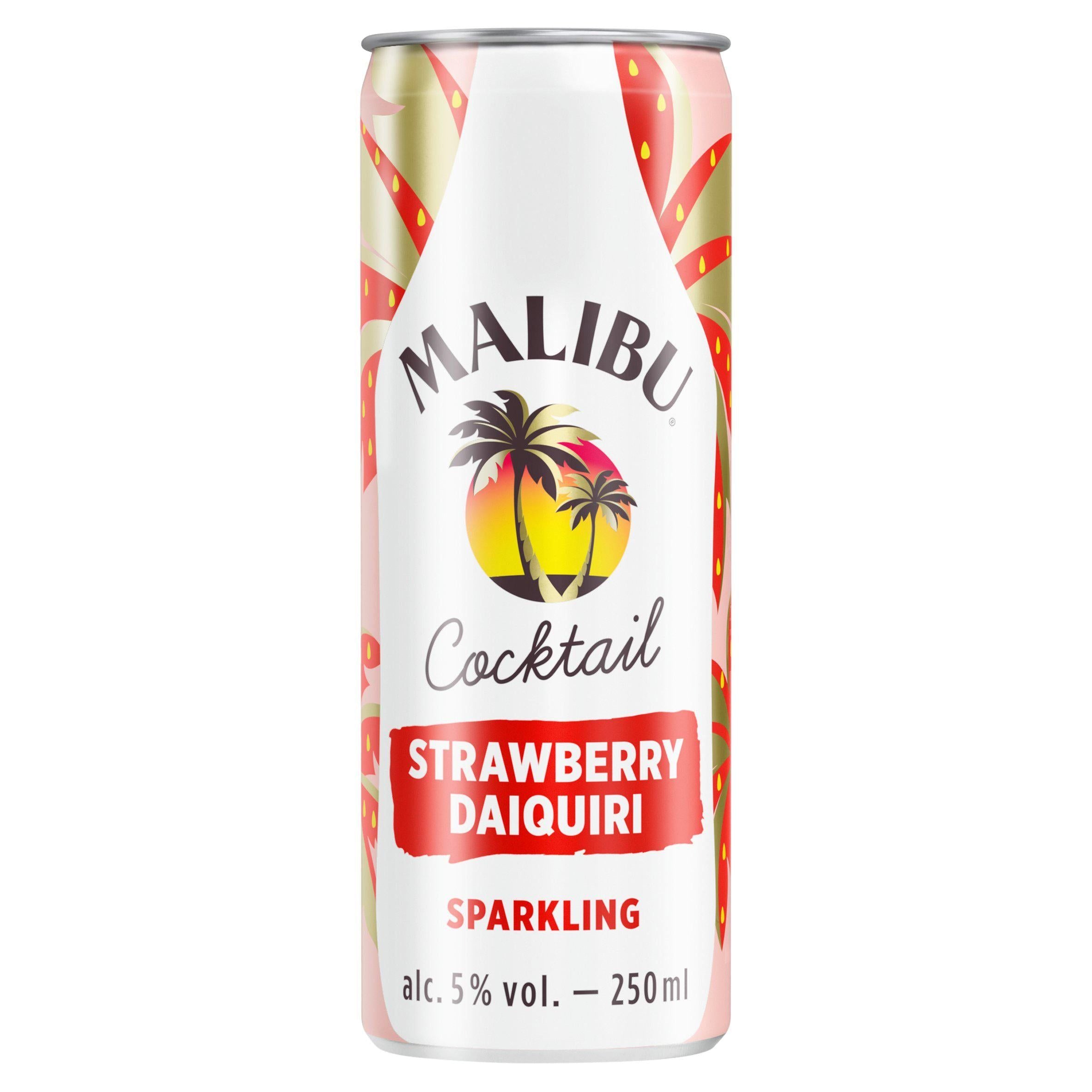 Malibu Cocktail Strawberry Daiquiri Sparkling 250ml GOODS Sainsburys   