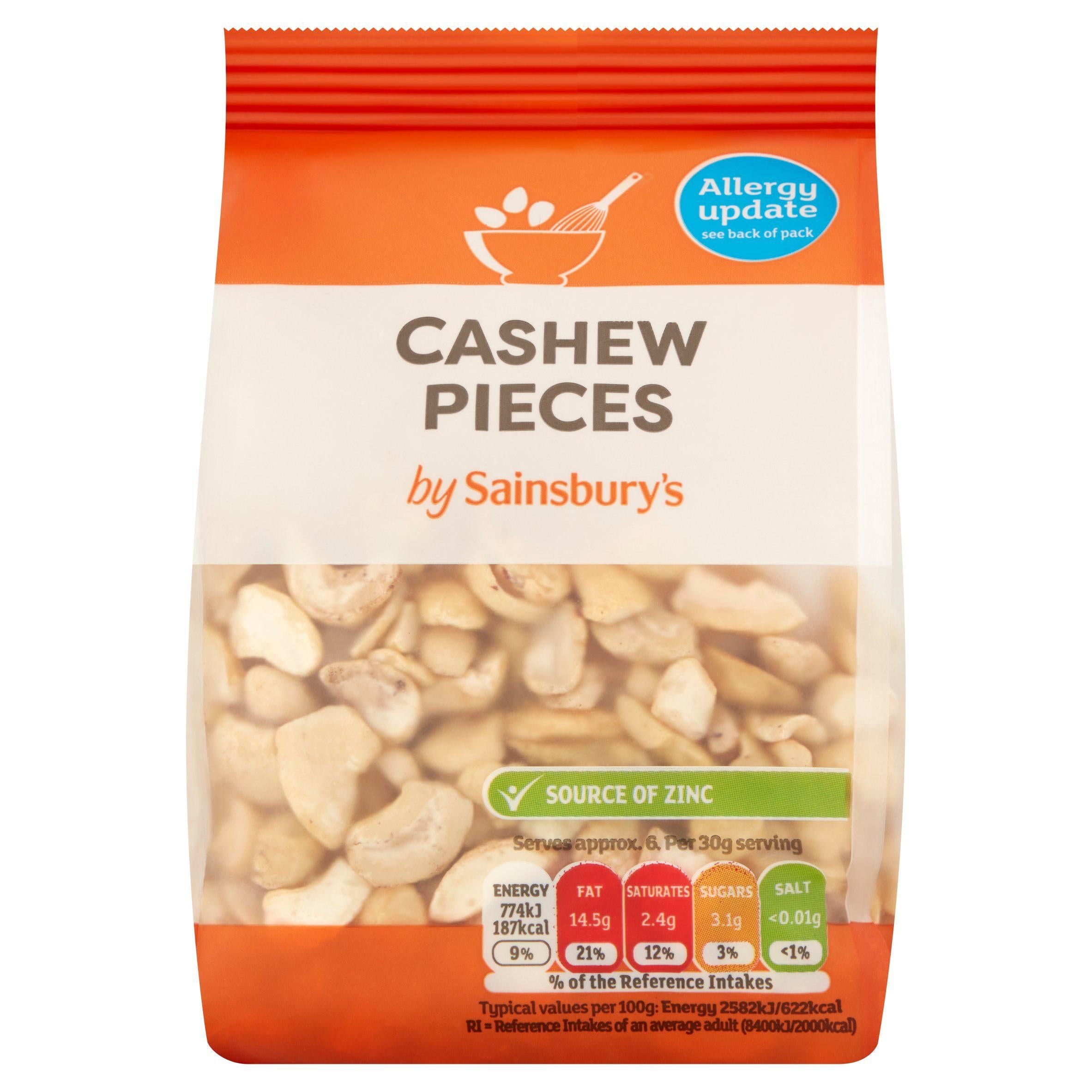 Sainsbury's Cashew Pieces 200g Nuts & seeds Sainsburys   