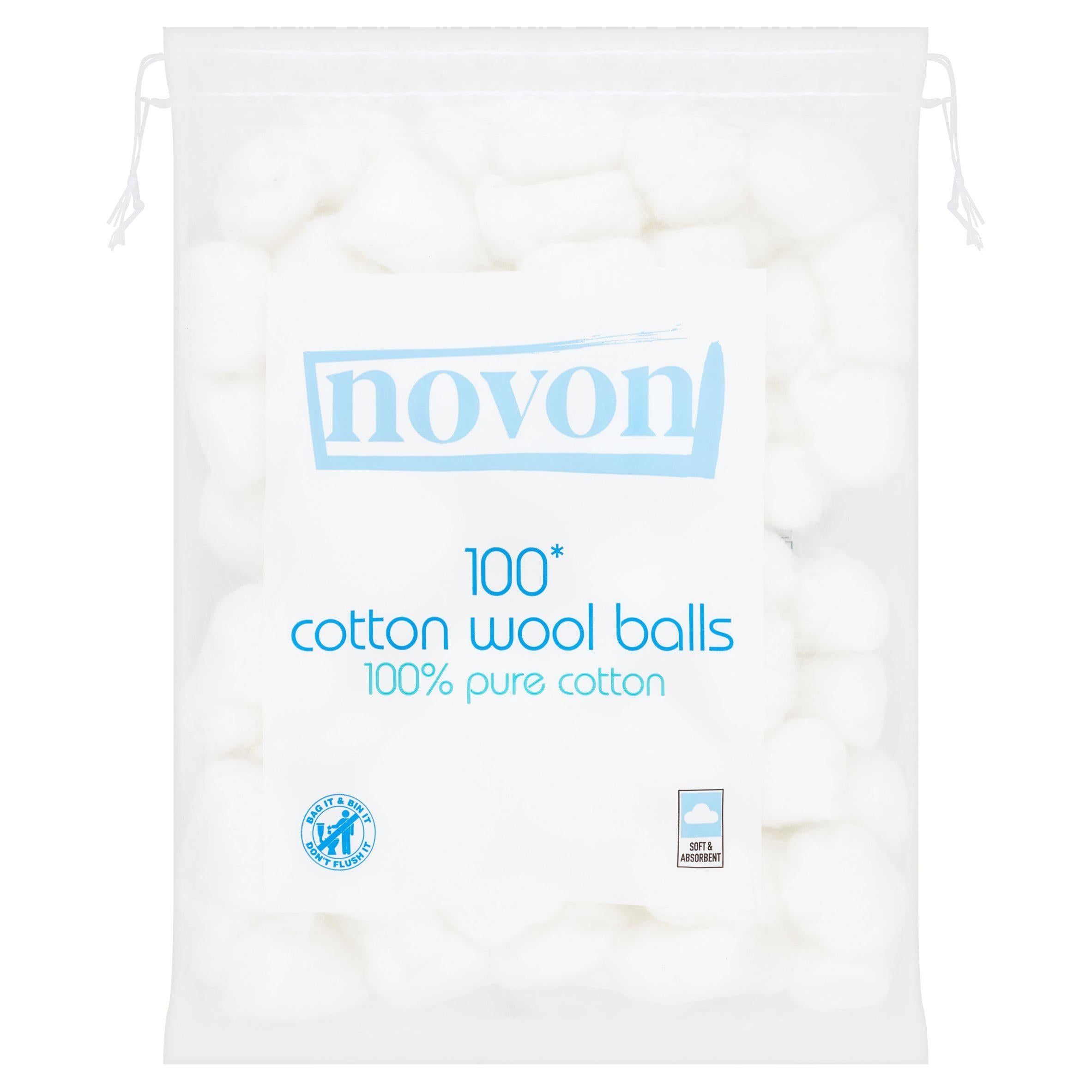 Novon Cotton Wool Balls X100 Cotton wool & buds Sainsburys   