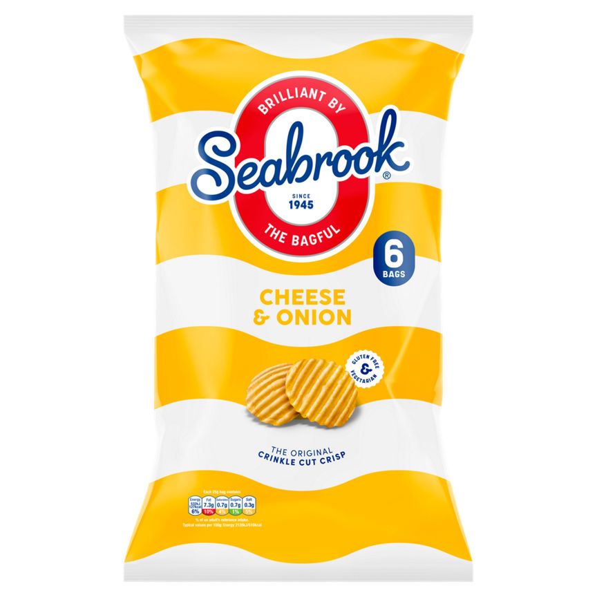 Seabrook Crinkle Cut Cheese & Onion Multipack Crisps