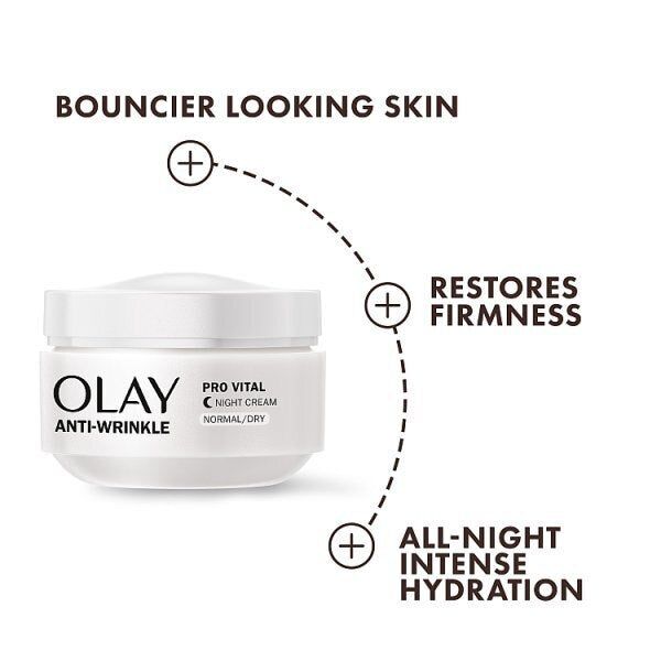 Olay Anti Wrinkle Pro Vital Night Moisturiser Cream 50ml GOODS Superdrug   