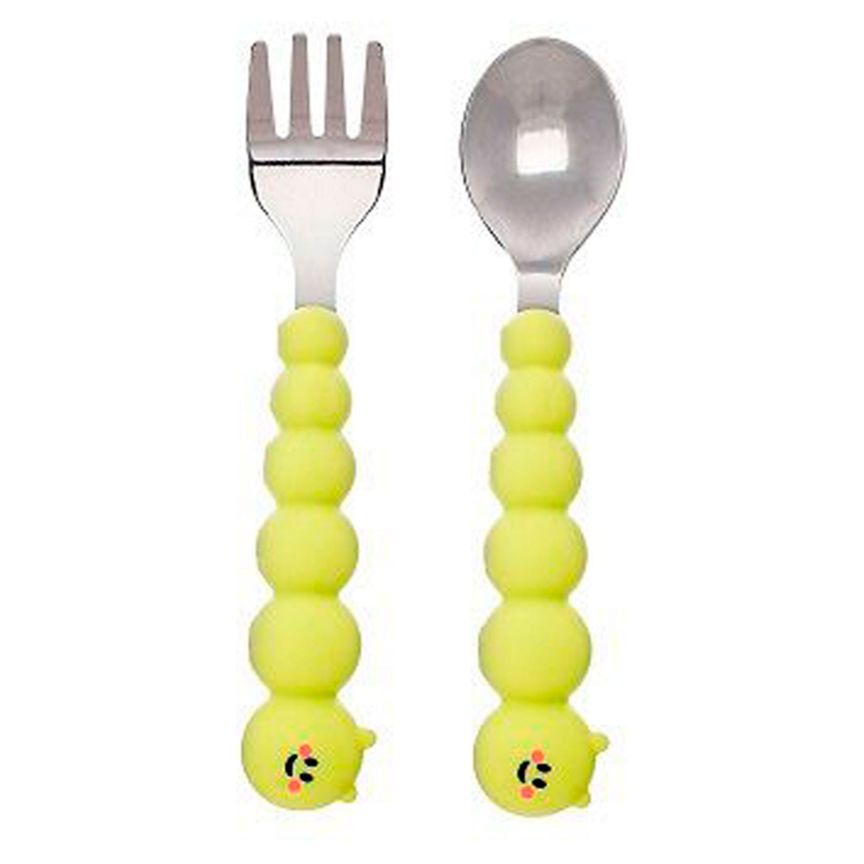 Melii Silicone and Stainless Steel Spoon & Fork GOODS ASDA   