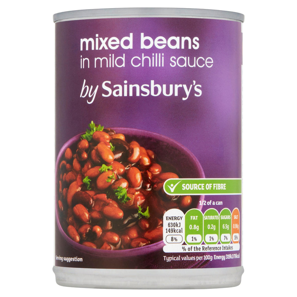 Sainsbury's Mixed Beans in Mild Chilli Sauce 395g