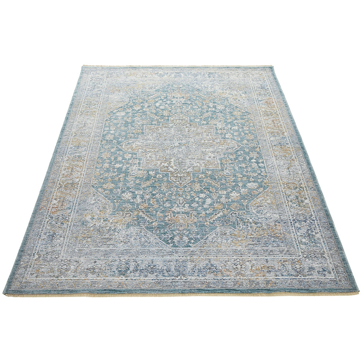 Elegant Heirloom Blue & Ivory Patterned Rug in 2 Sizes - McGrocer