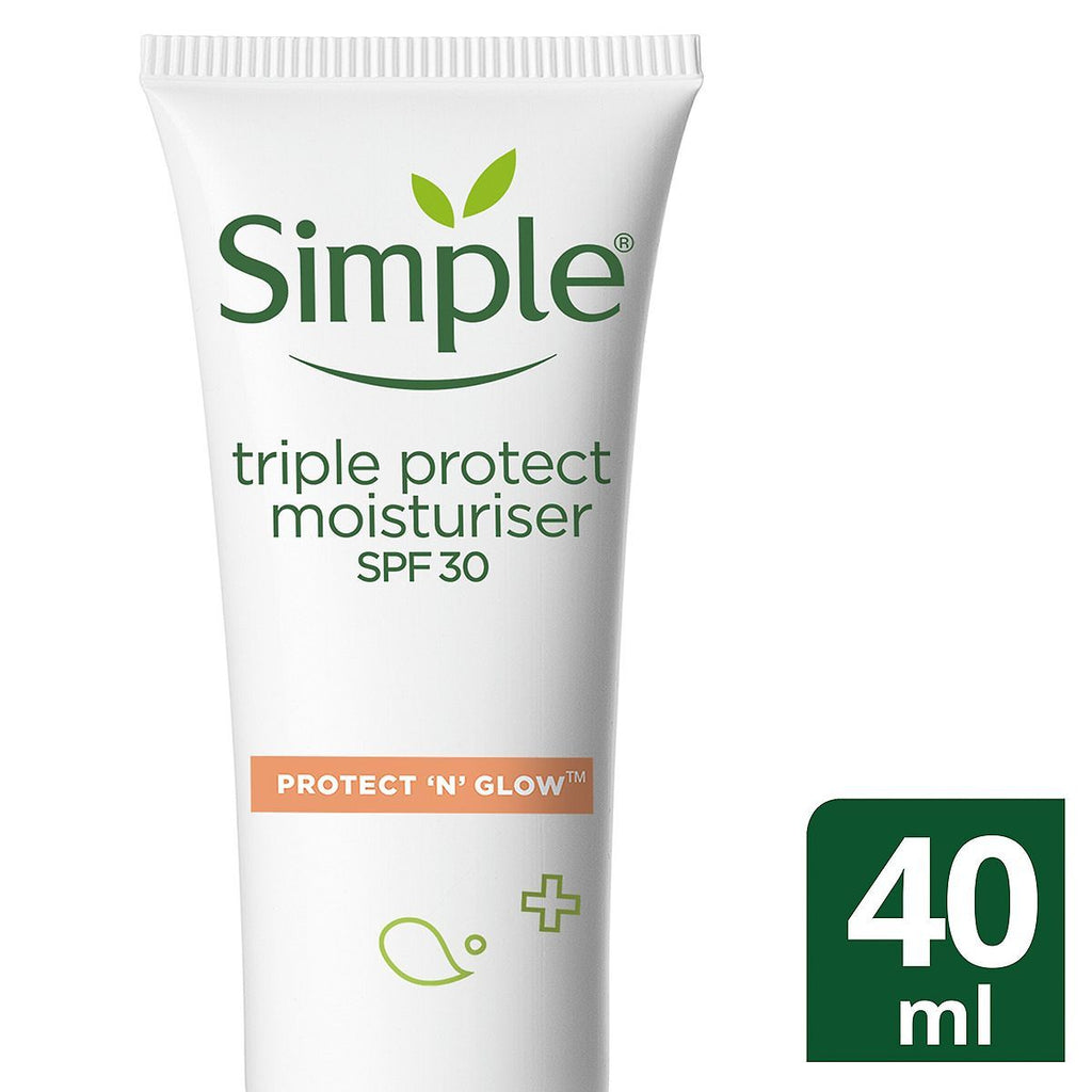 Simple Triple Protect Moisturiser SPF 30 Protect 'N' Glow 40ml