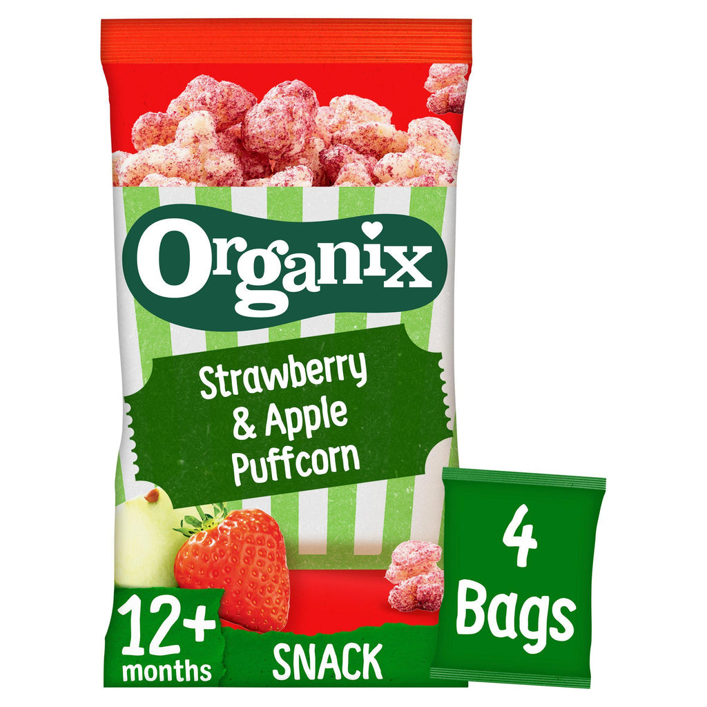 Organix Strawberry & Apple Puffcorn 12+ Months 4x10g