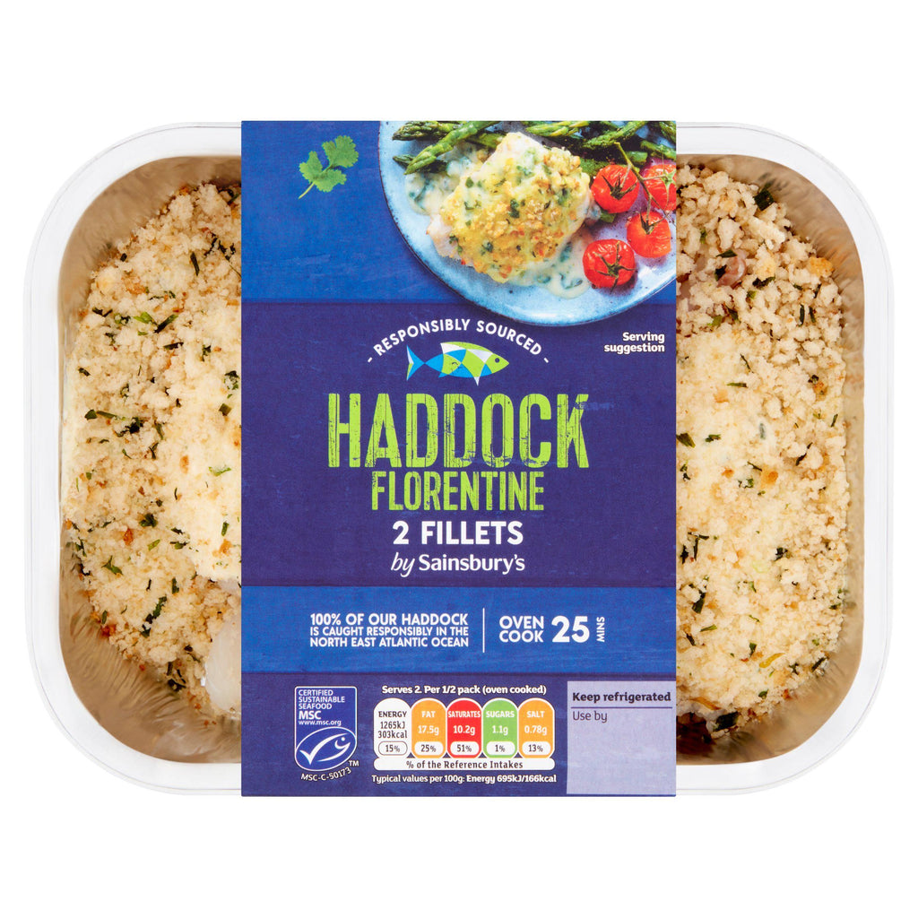 Sainsbury's MSC Ready to Cook Haddock Florentine 380g