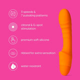 So Divine Pash Ribbed Vibrator Orange Intimate Care Boots   