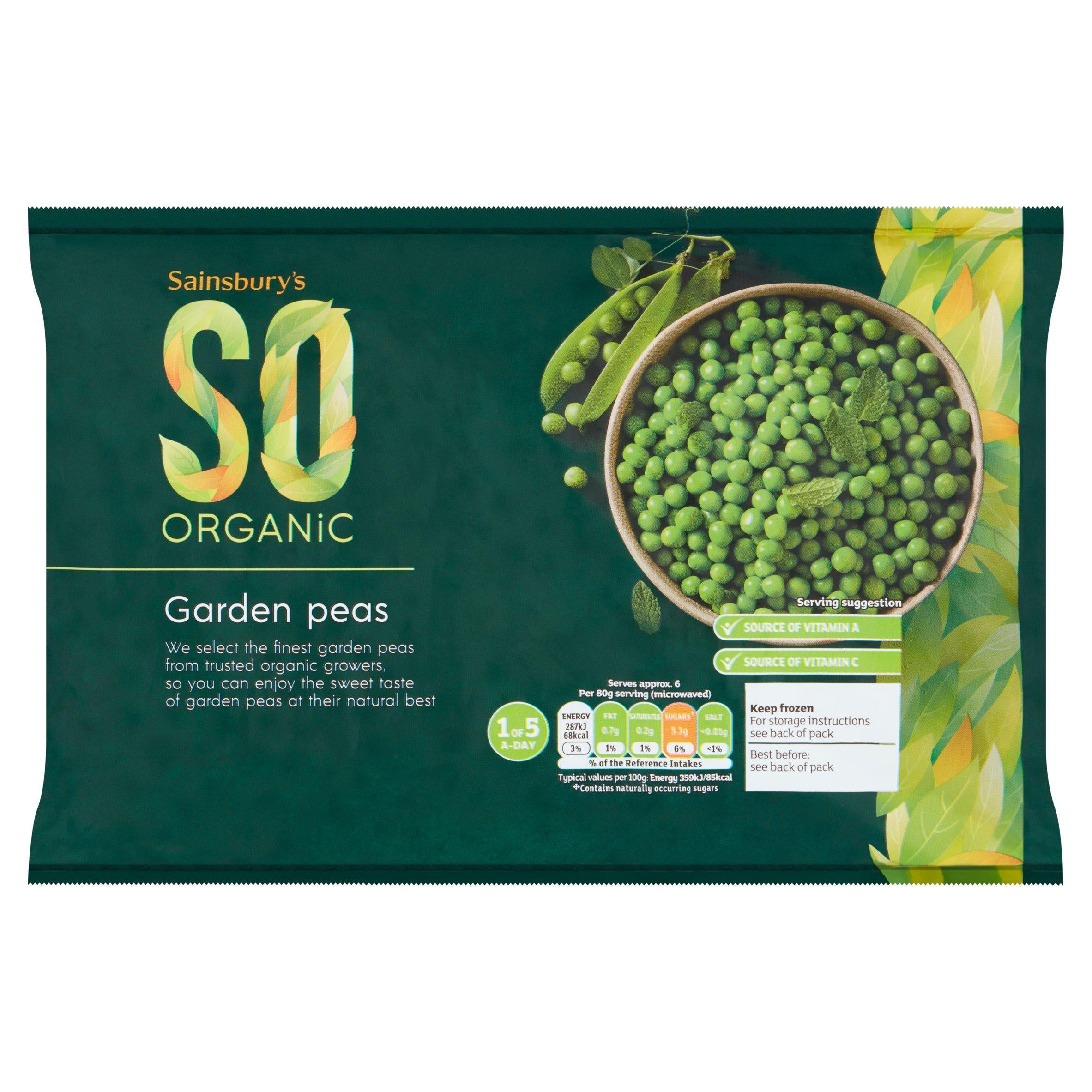 Sainsbury's So Organic Garden Peas 500g GOODS Sainsburys   