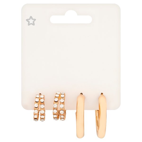 Superdrug 2 Pack Classic Gold Tone Hoop