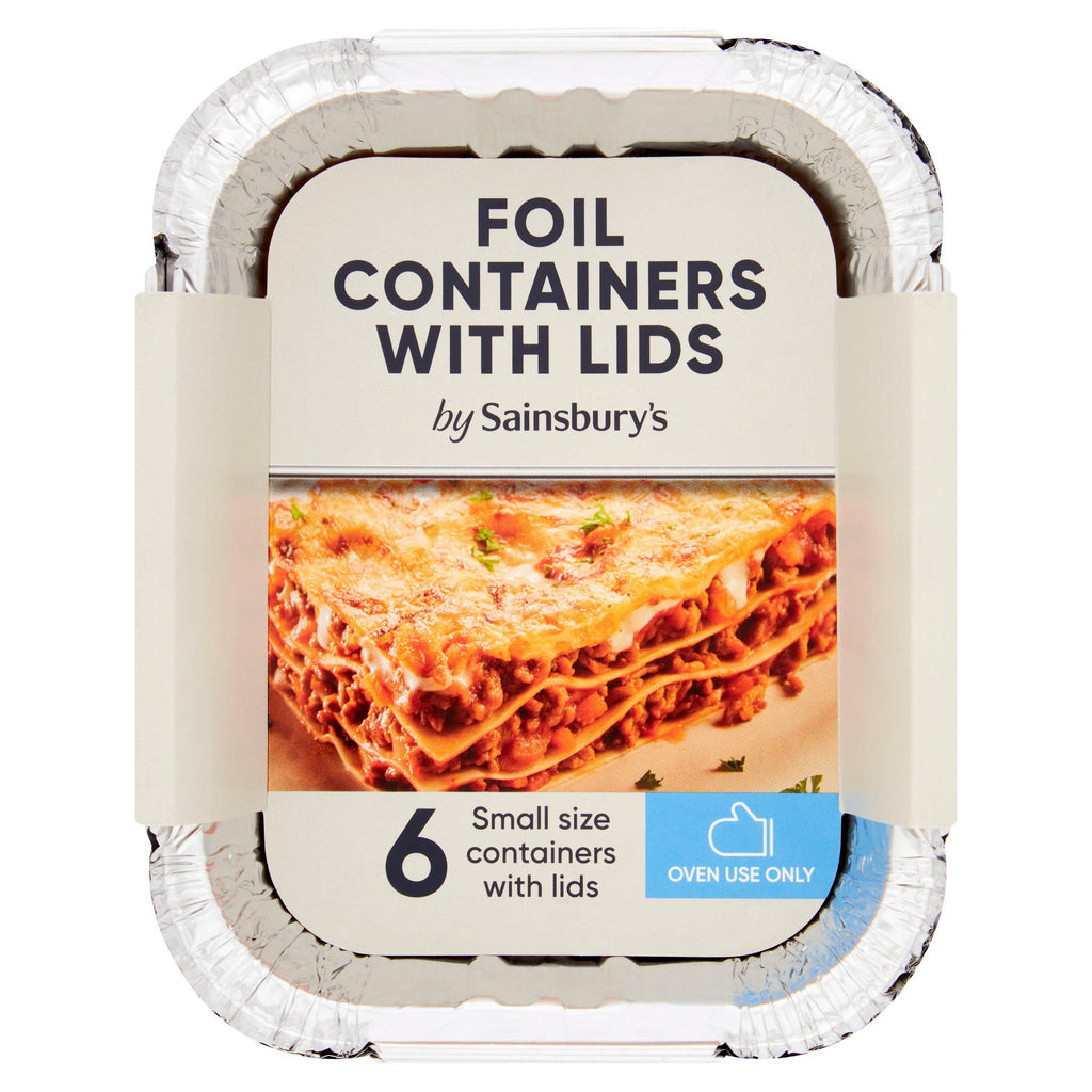 Sainsbury's Foil Containers with Lids x6