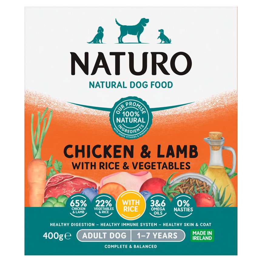 Naturo Natural Pet Food Chicken & Lamb with Rice and Vegetables Adult Dog 1 to 7 Years Dog Food & Accessories ASDA   