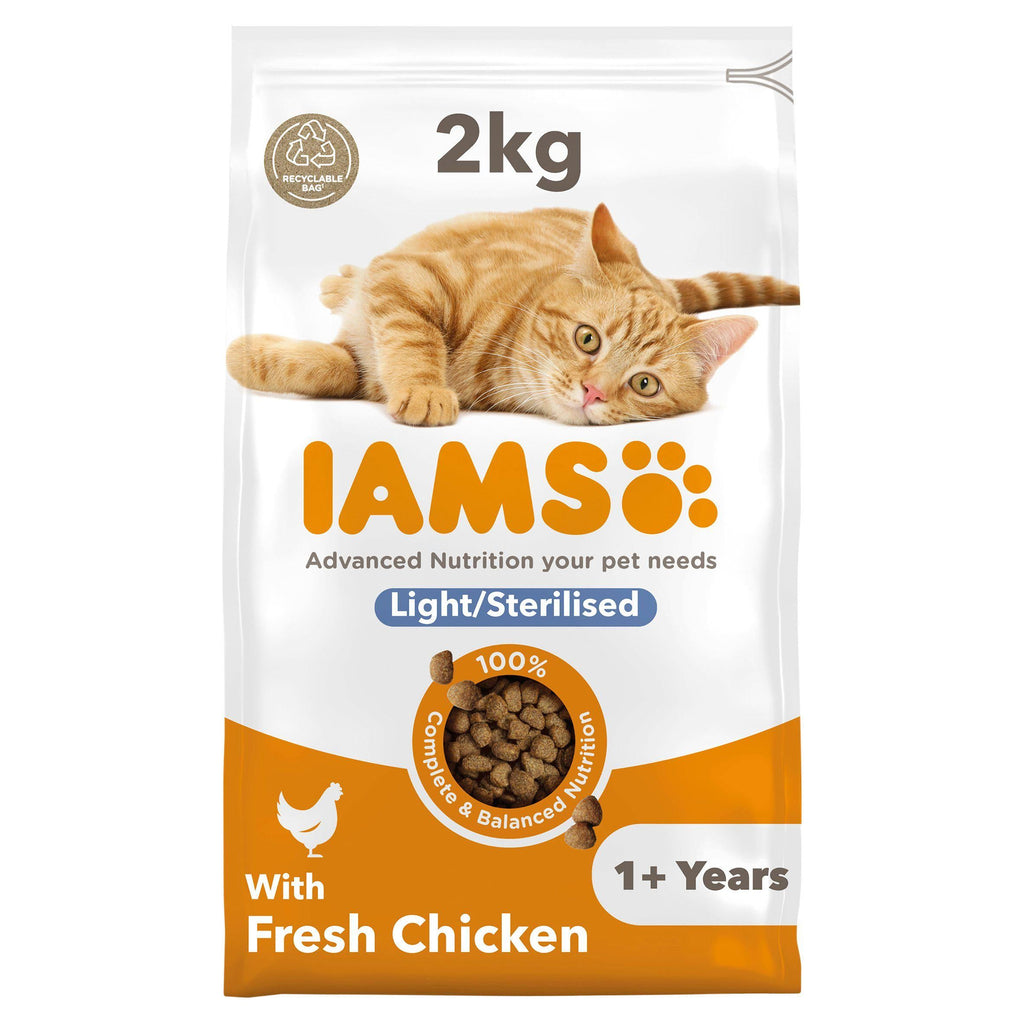 IAMS for Vitality Light in Fat Cat Food With Fresh Chicken 2kg