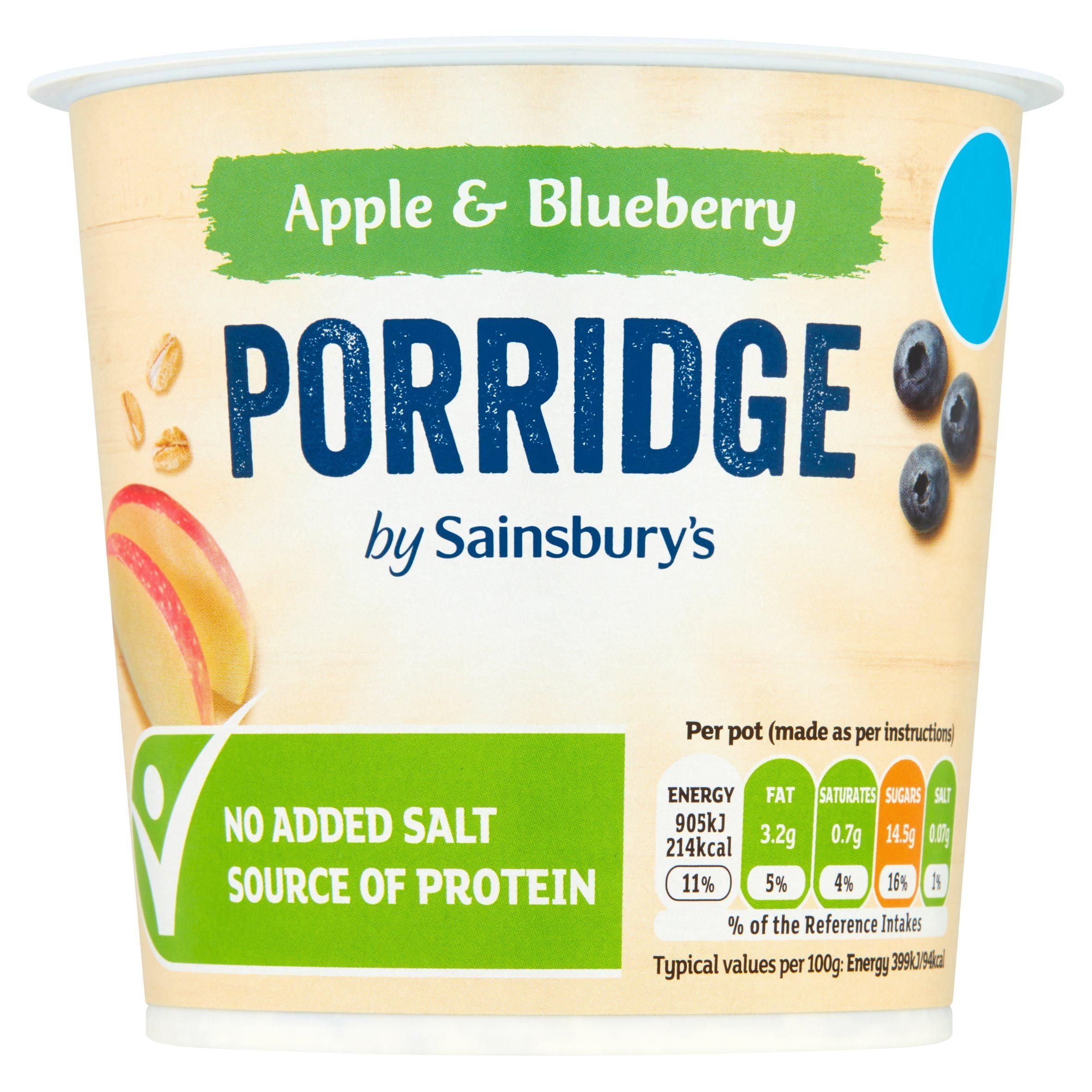 Sainsbury's Apple & Blueberry Porridge 57g cereals Sainsburys   