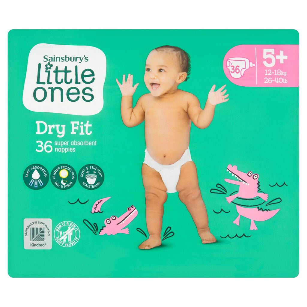 Sainsbury's Little Ones Dry Fit Size 5+ 36 Nappies