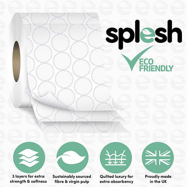 Splesh 60 Rolls Quilted White Toilet Roll