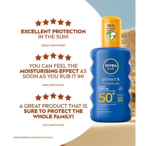 NIVEA SUN Suncream Spray Protect & Moisture SPF50+ 200ml GOODS Superdrug   