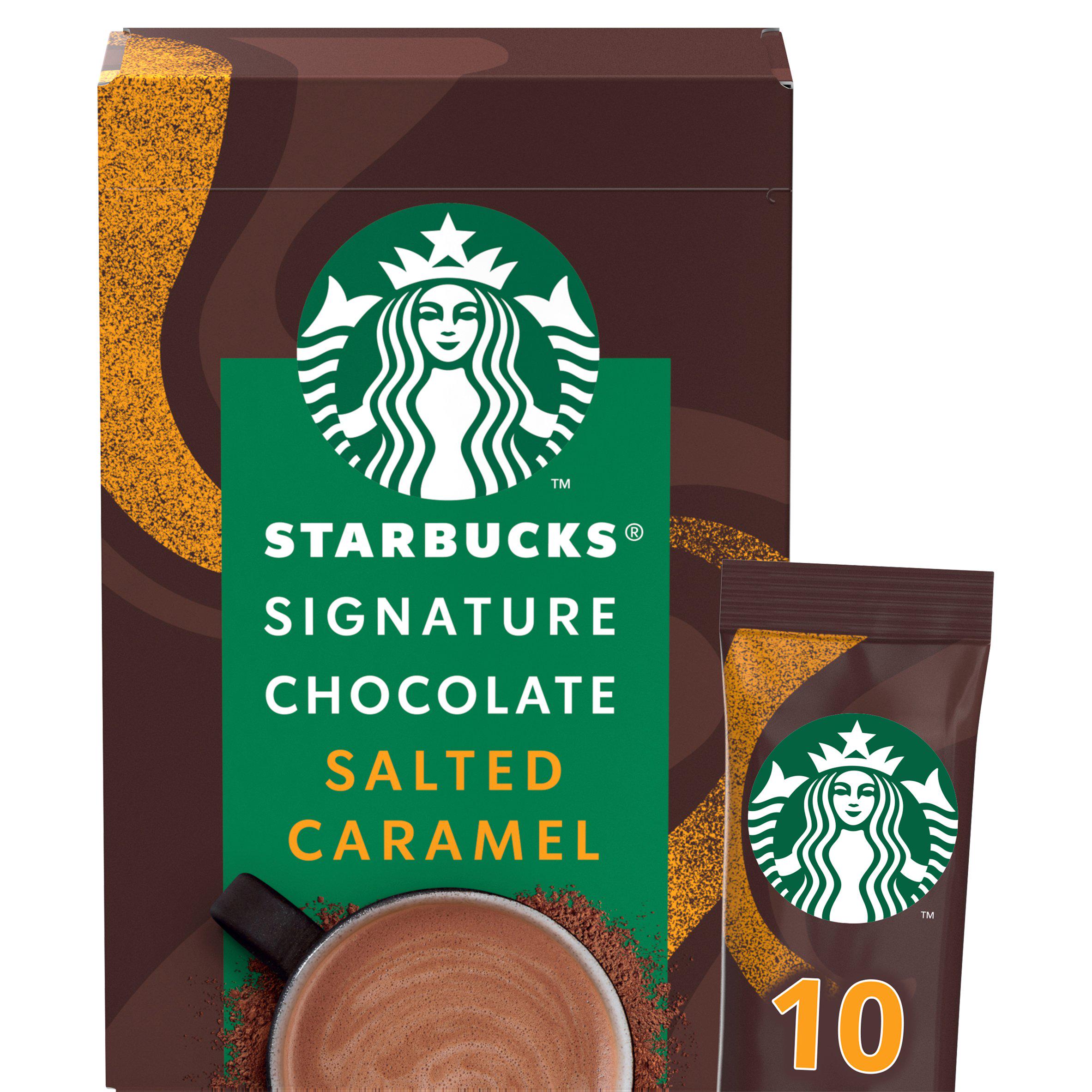 Starbucks Signature Chocolate Salted Caramel Flavour Hot Chocolate Powder 10x20g Sachets GOODS Sainsburys   