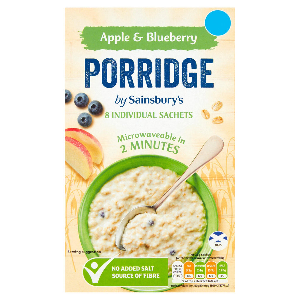 Sainsbury's Apple & Blueberry Porridge 8 x 36g (288g)