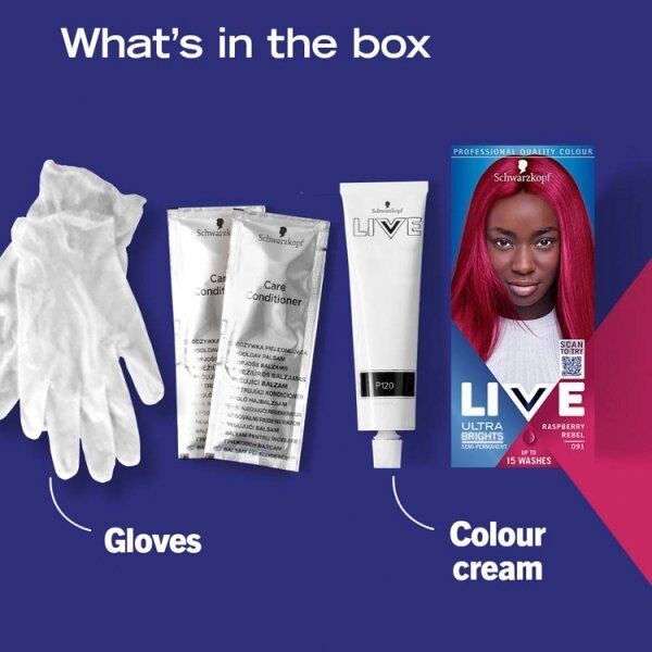 LIVE Ultra Brights 091 Raspberry Rebel Hair Dye GOODS Superdrug   