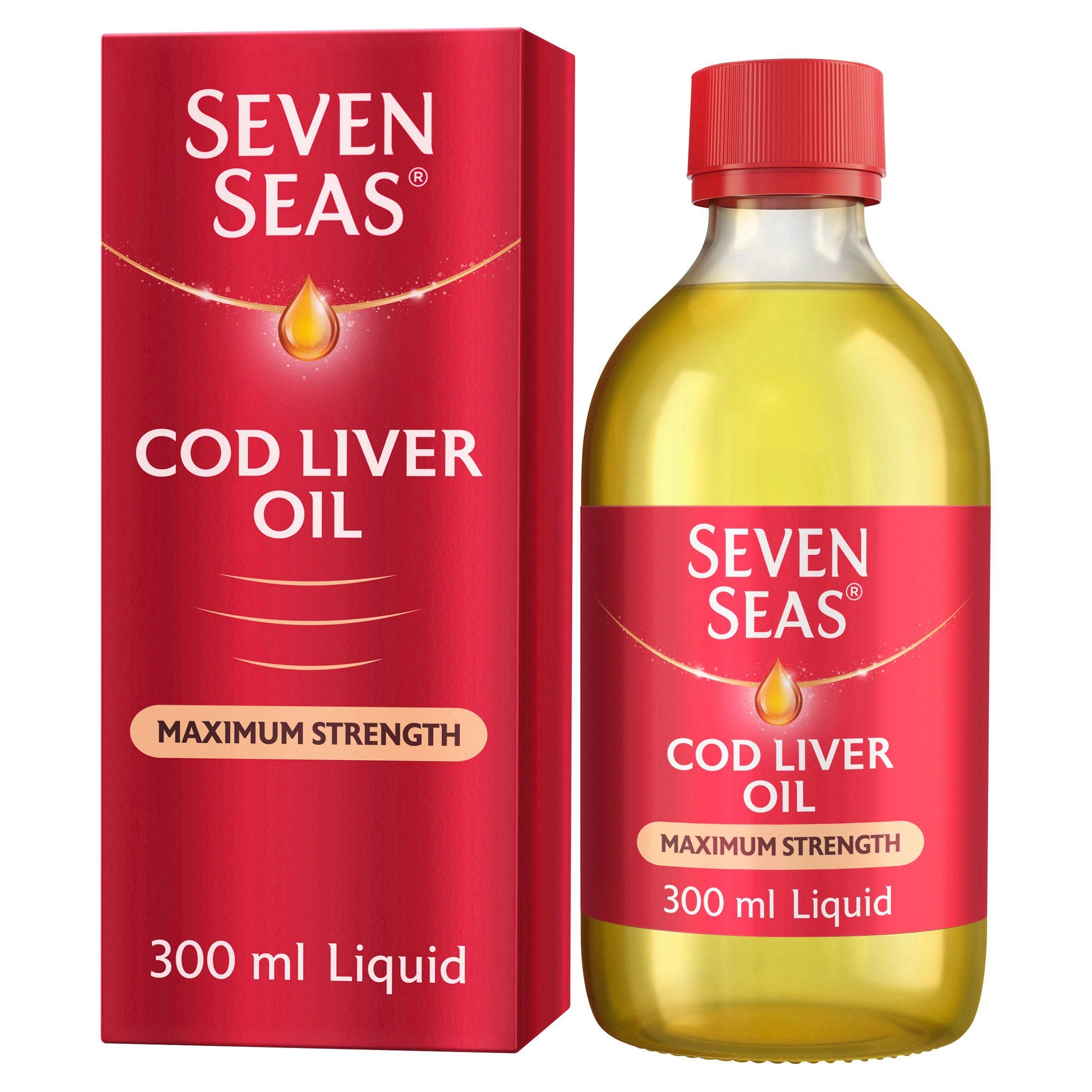 Seven Seas Omega 3 Fish Oil Plus Cod Liver Oil Maximum Strength 300ml GOODS Sainsburys   