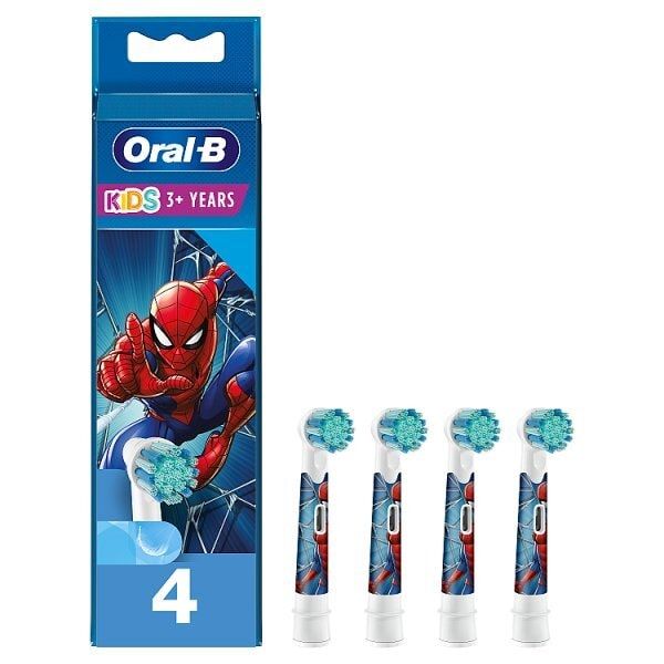 Oral B Kids Spiderman Replacement Toothbrush Heads Pack Of 4