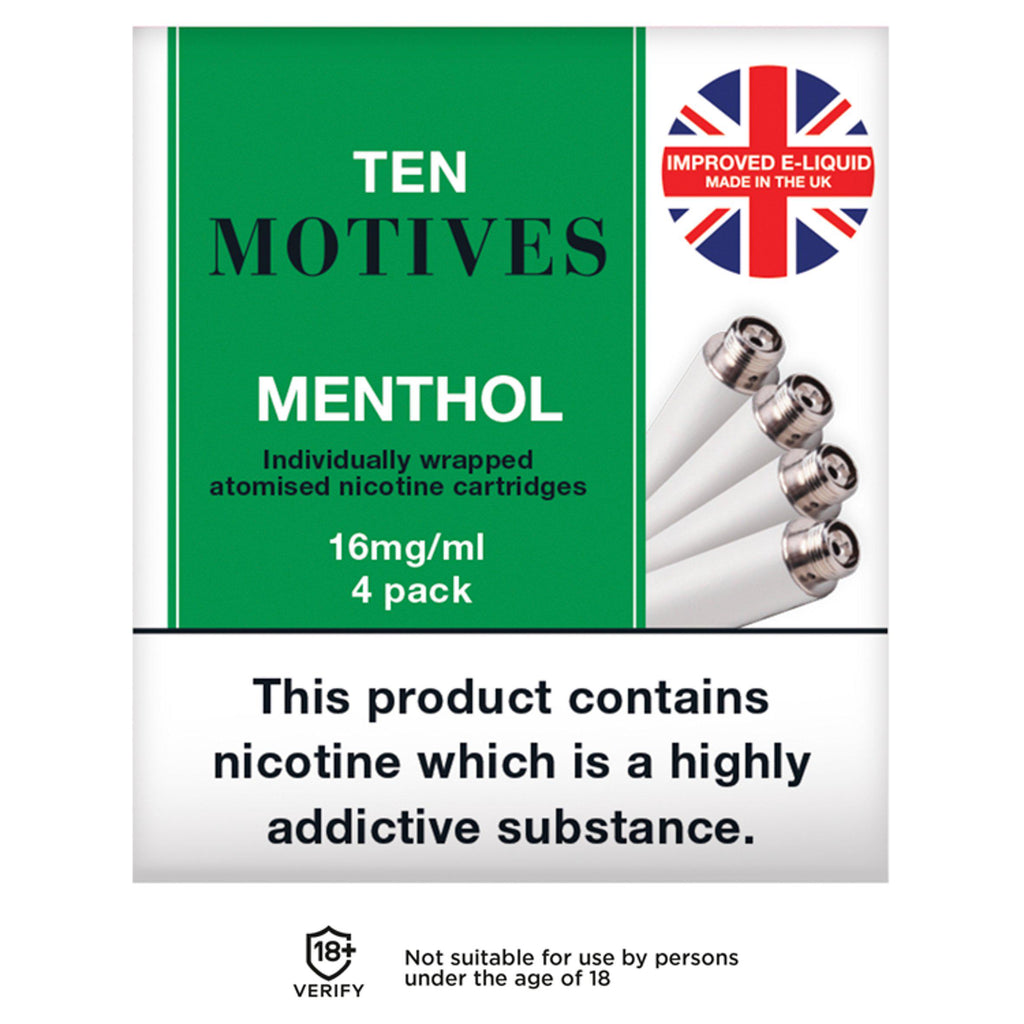 Ten Motives Electronic Cigarette Menthol Refill x4