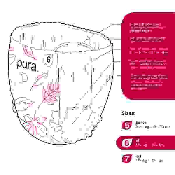 Pura Premium Eco Baby Nappies, Size 6 (15+ kg) 21 Nappies GOODS Superdrug   