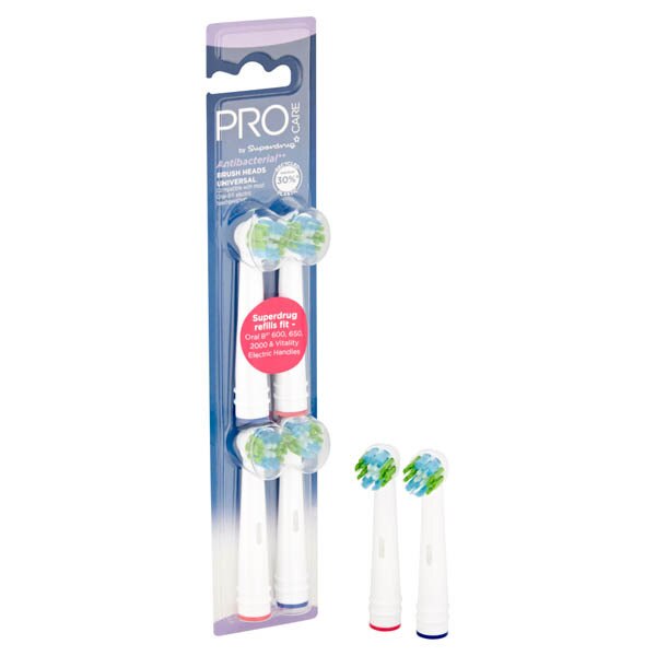 Superdrug Procare Antibacterial Total Clean Toothbrush Head x4