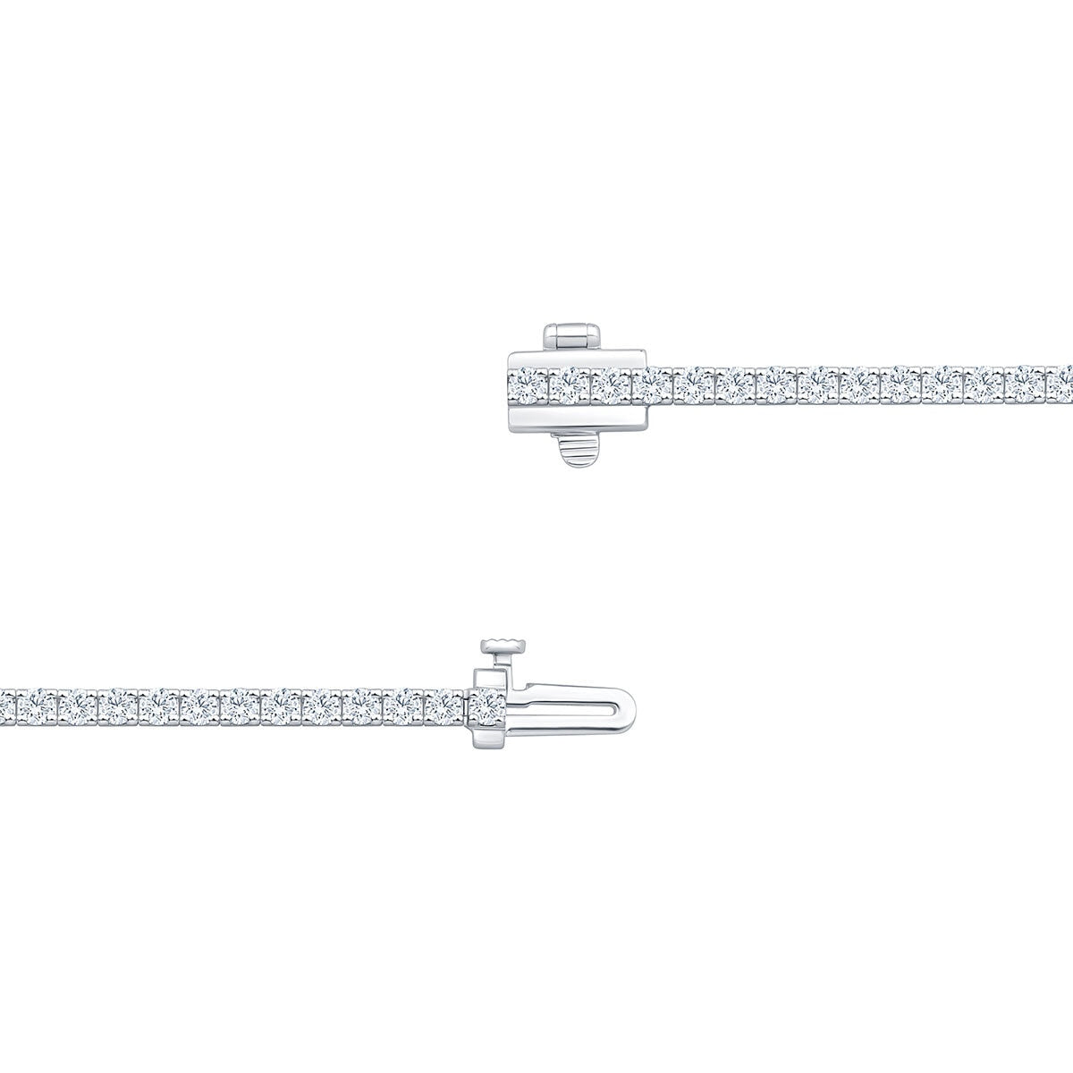 2.00ctw Round Brilliant Cut Diamond Tennis Bracelet, 18ct White Gold - McGrocer