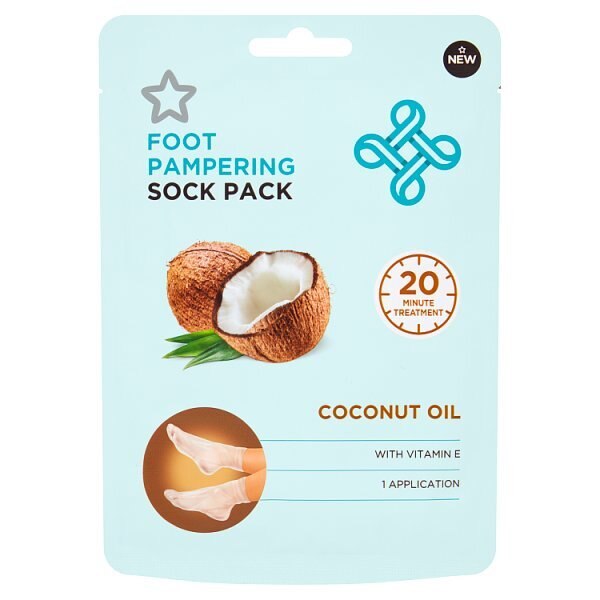 Superdrug Coconut Oil Pampering Foot Mask with Foot Socks GOODS Superdrug   