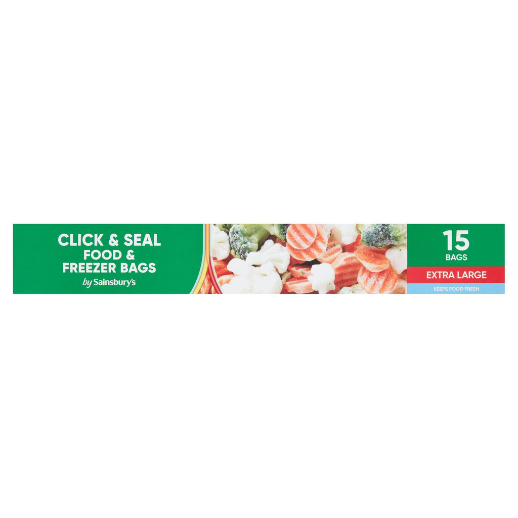 Sainsbury's Click & Seal Food Freezer Bags Extra Large x15