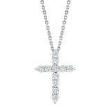 1.00ctw Round Brilliant Cut Diamond Cross Pendant, 14ct White Gold