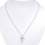 1.00ctw Round Brilliant Cut Diamond Cross Pendant, 14ct White Gold