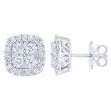 1.50ctw Round Brilliant Cut Diamond Stud Earrings, 14ct White Gold