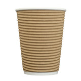 Cafe Express 12oz  340ml Brown Corrugated Hot Cups 1000 Pack