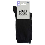 Boots Ultralight Cotton Ankle Socks 2 pair pack Black Size 4-7