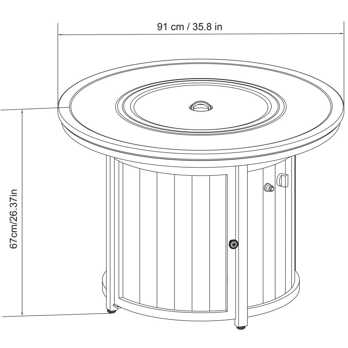 SunVilla Woodcrest 36" (91cm) Fire Table + Cover GOODS Costco UK
