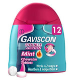 Gaviscon Double Action Heartburn  Indigestion Mint Flavour Chewable Tablets x12