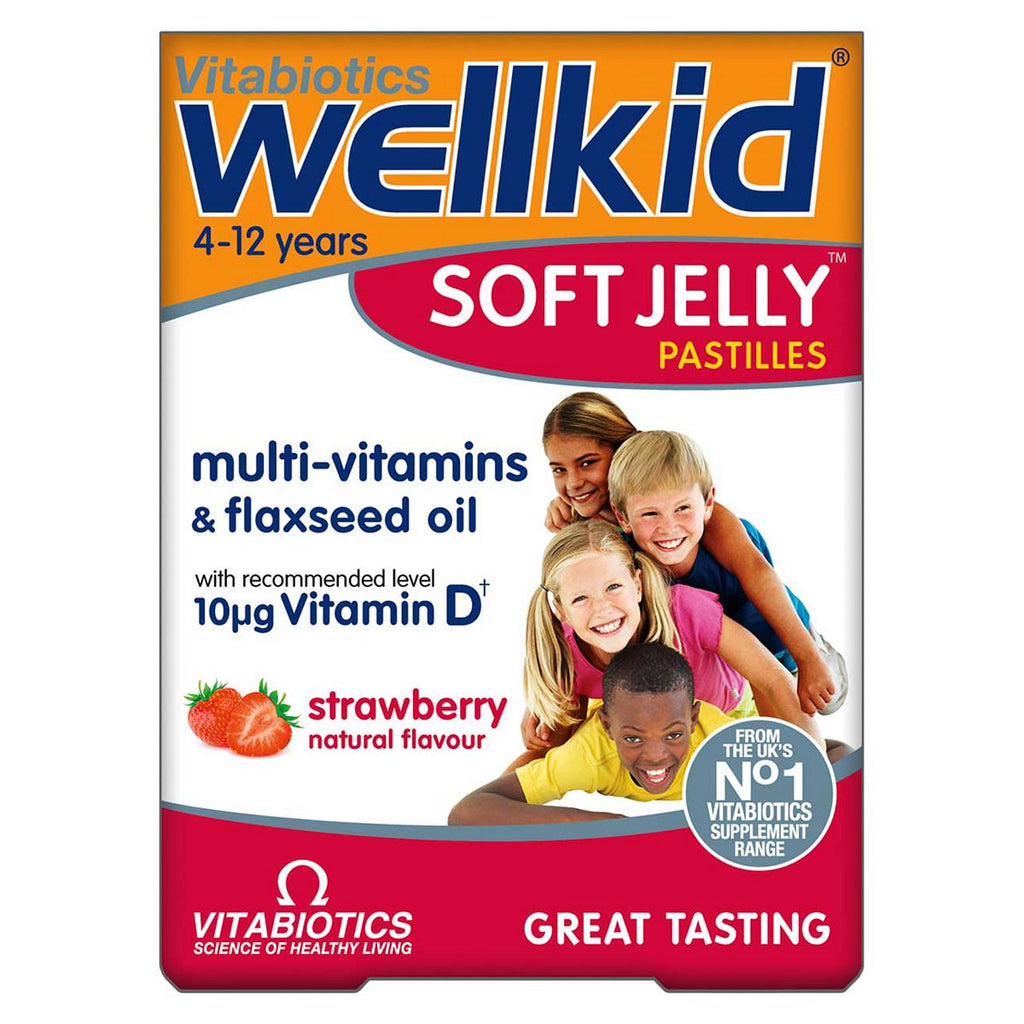 Vitabiotics WellKid Soft Jelly 30 Pastilles- Natural Strawberry Flavour