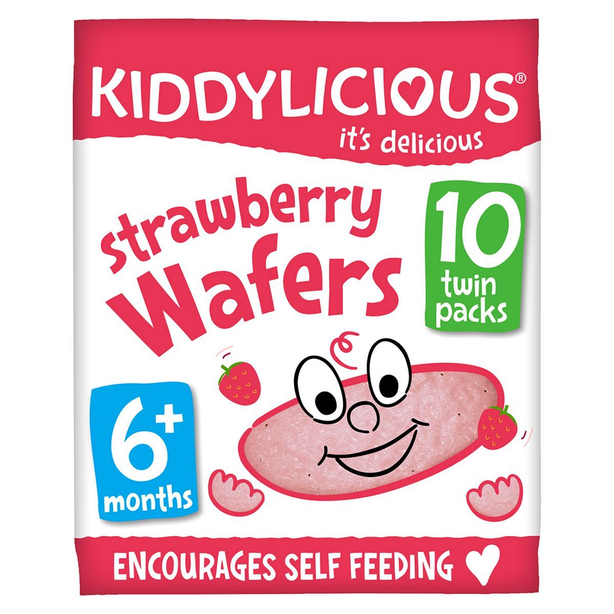 Kiddylicious Wafers, strawberry, baby snack, 6months+, multipack, 5x4g GOODS Boots   