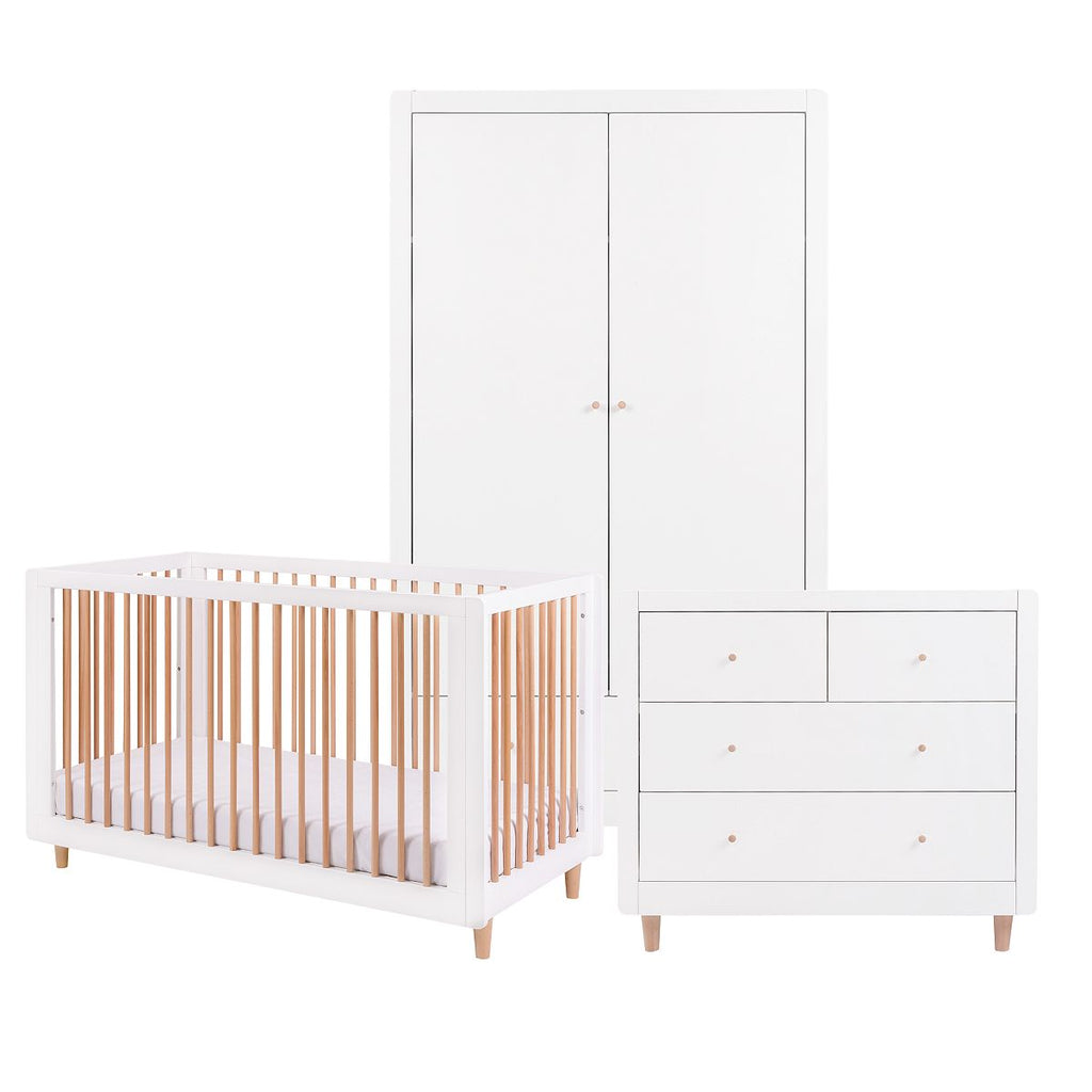 Tutti Bambini Siena 3 Piece Room Set - White & Beech